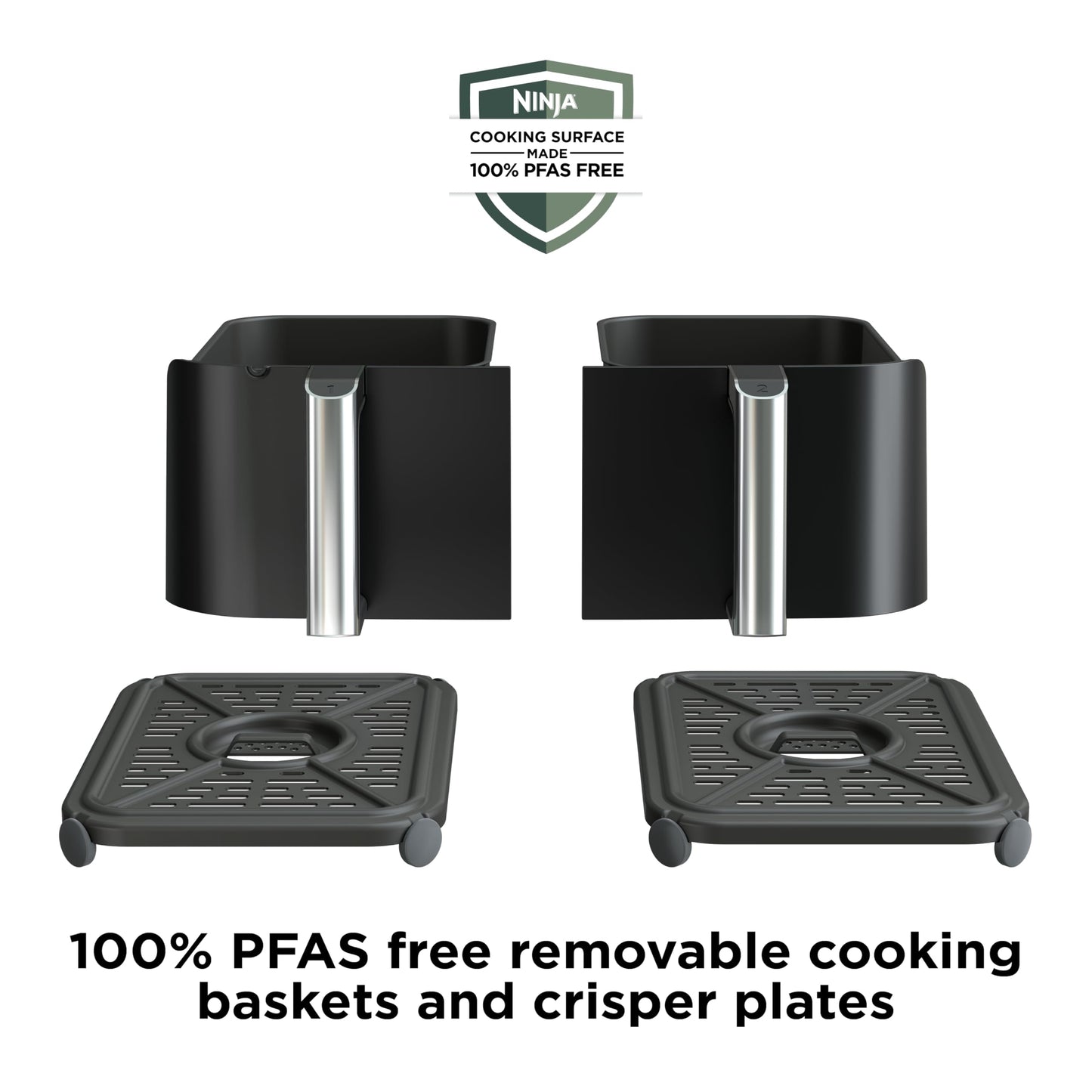 Ninja DZ550 Foodi 10 Quart 6-in-1 DualZone Smart XL Air Fryer with 2 Independent Baskets, Smart Cook Thermometer for Perfect Doneness, Match Cook & Smart Finish to Roast, Dehydrate & More, Grey