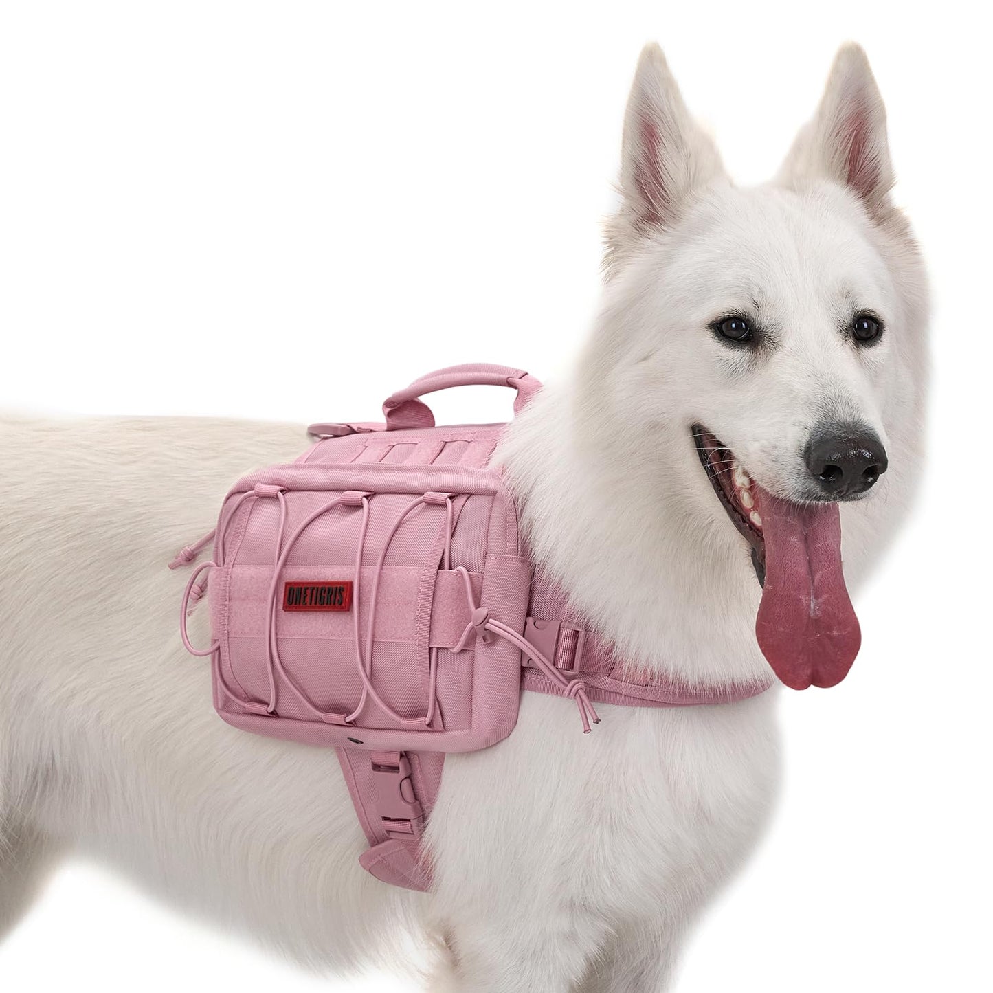 OneTigris Dog Harness with Sidepockets for Hiking Walking Training Running. Medium and Large Dogs, Multiple Colors