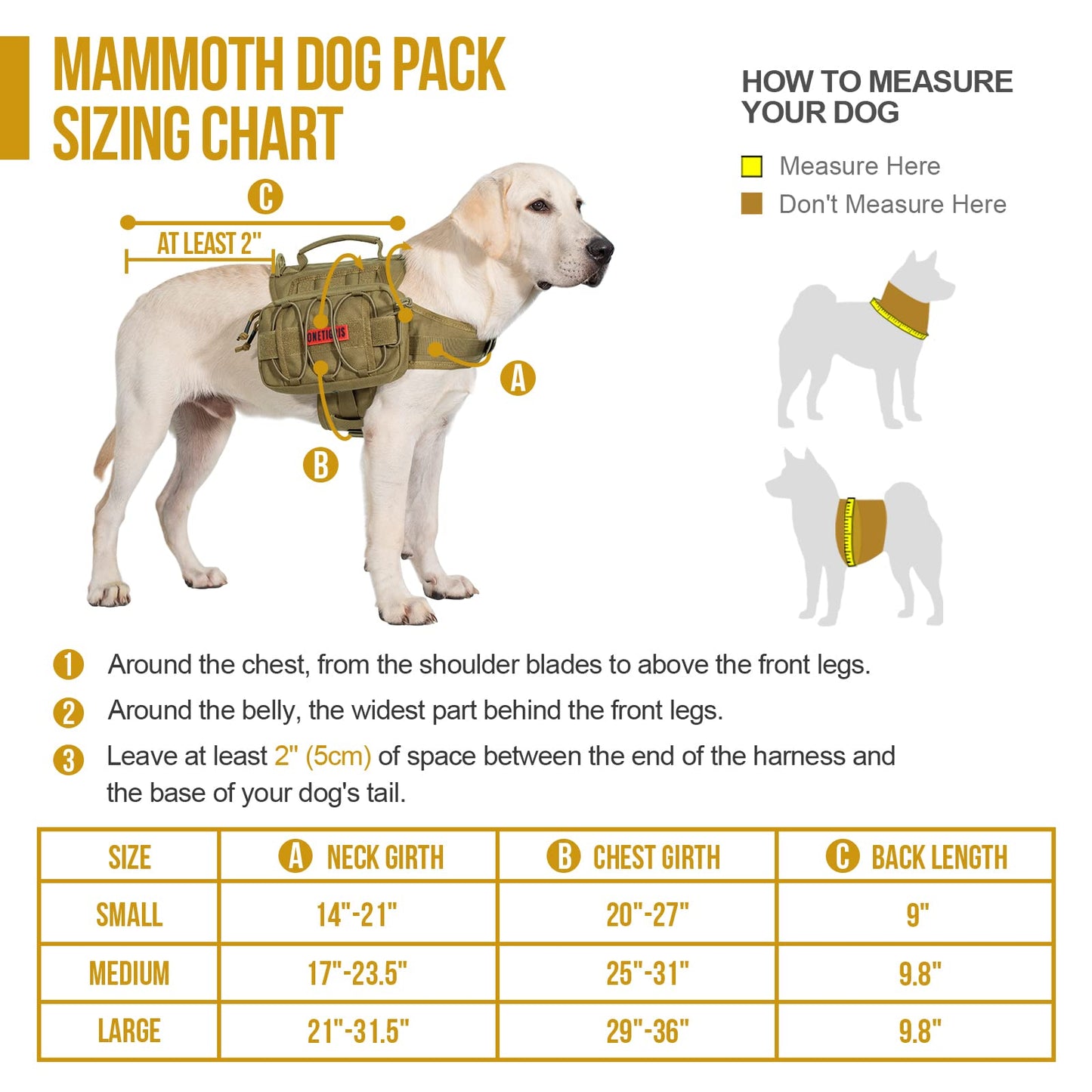 OneTigris Dog Harness with Sidepockets for Hiking Walking Training Running. Medium and Large Dogs, Multiple Colors