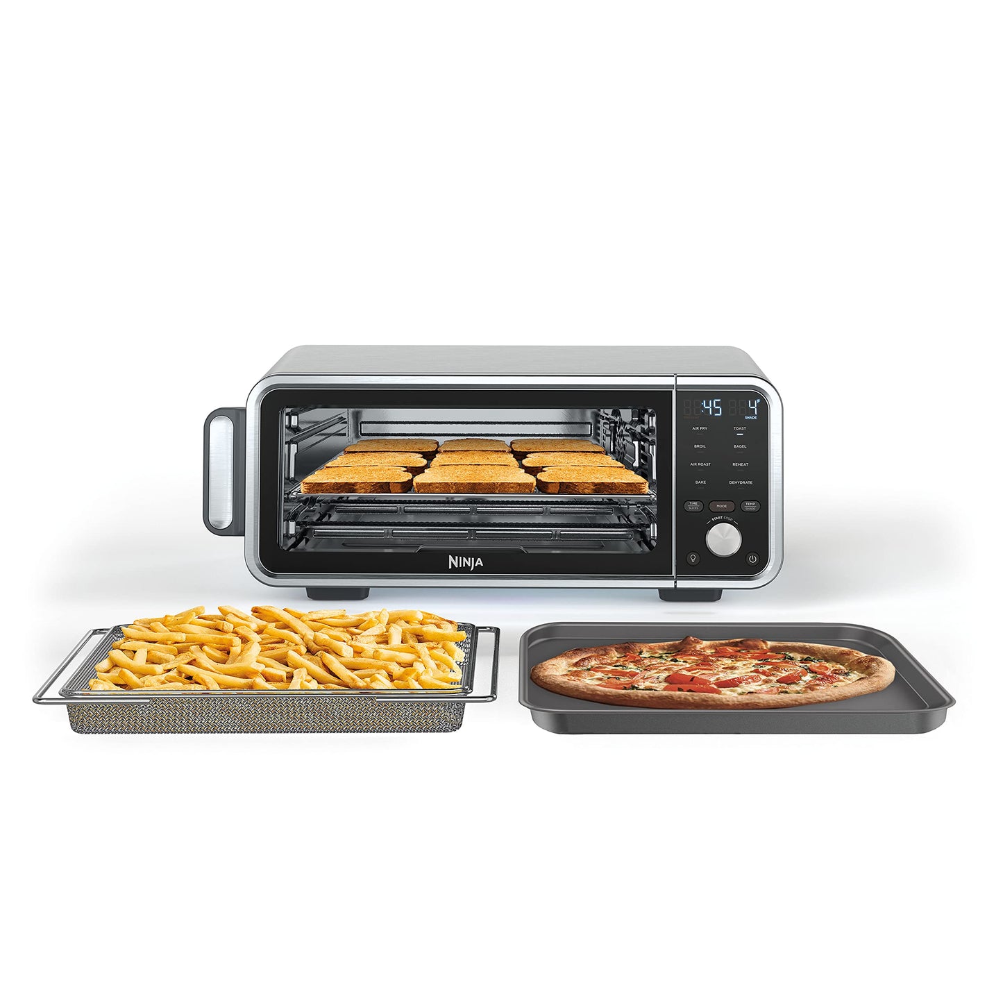 Ninja, Toaster Oven, Air Fryer, Thermometer, Toaster Oven Air Fryer Combo, Stainless Steel, Quick meals, Fries, Frozen Food, Air Fry, Dehydrate, Reheat, 13-in-1,Less Oil, Flip Away Oven, Foodi, SP351